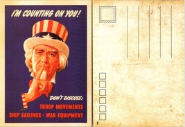 Uncle Sam American Reprint Troop Movements Ship Sailings War Equipment Postcard - £7.51 GBP