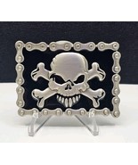 Belt Buckle Skull And Crossbones Biker Chain Pirate Heavy Metal Punk Cos... - $344.96 MXN