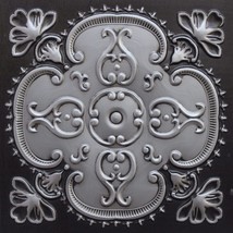 Dundee Deco Rustic Floral Antique Silver Glue Up or Lay in, PVC 3D Decorative Ce - £15.30 GBP+