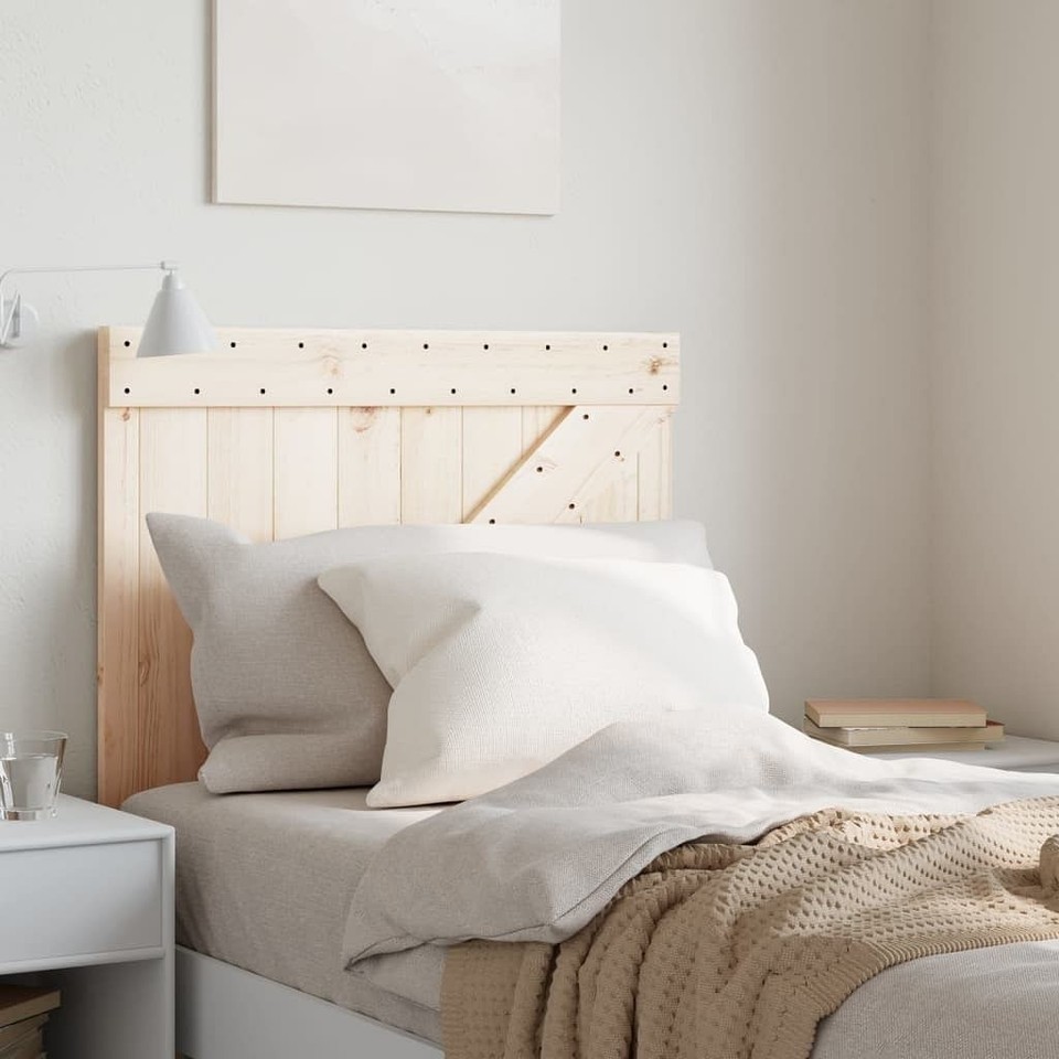 vidaXL Headboard Natural Wood Solid Pine Wood Twin Hardwood Headboard - $137.57