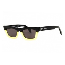 Palm Angels PERI108 MELROSE 1807 Black Yellow/Dark Grey 51-20-145 Sungla... - $220.20
