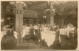 Vtg RPPC 1910s Boston Massachusetts MA Hotel Thorndike English Room Interior - £20.68 GBP