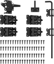 Self Closing Fence Gate Hinges Latch and 24&quot; Gate Cane Bolt Easy to Install Stur - £88.32 GBP