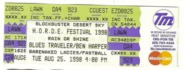 1998 Blues Traveler Ben Harper Full Concert ticket 8/25/1998 - £57.60 GBP