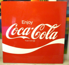 Large Vintage 36&quot; Square Metal Enjoy Coca-Cola Sign  - £236.61 GBP