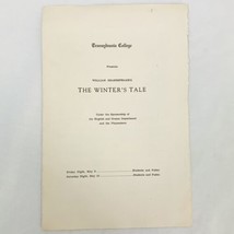 Transylvania College Lexington Kentucky May 1947 The Winters Tale Program - $9.47