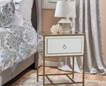 Christopher Knight Home Inka Mirrored One-Drawer Side Table, Clear / Gol... - $311.99