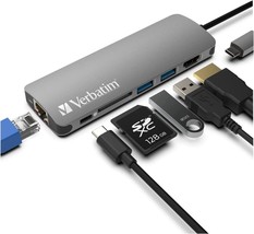 Verbatim 6-in-1 USB C Hub Adapter with 4K HDMI & Dongle, USB 3.0 Ports, SD Card - $34.99