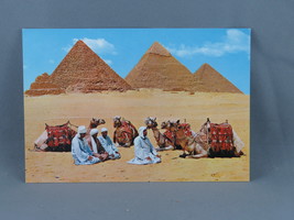 Vintage Postcard - Prayers Near the Pyramids Giza Egypt - Lenhert Landrock - £11.99 GBP