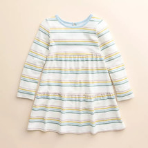 NEW Lauren Conrad Organic Tiered Dress rainbow stripe sz NB or 3 mo. long sleeve - £9.55 GBP