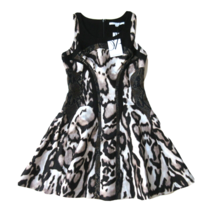 NWT Diane Von Furstenberg Raelin in Leopard Bark Wool Fit &amp; Flare Dress 10 $645 - £78.90 GBP
