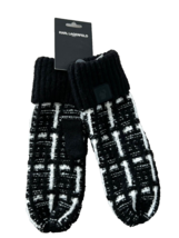 Karl Lagerfeld Paris Knit Cuff Mittens Black White - £62.12 GBP
