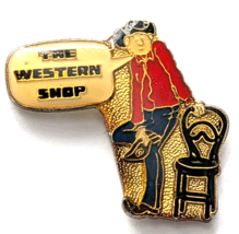 The Western Shop Cowboy Boot Pin Vintage Promotional Western Store Souve... - $17.78 CAD