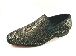 La Milano Pierre  A11889 Black/ Gold Velvet Slip On Men&#39;s Dress Loafers - £33.19 GBP