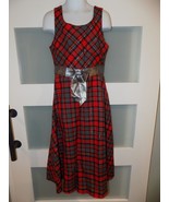 Bonnie Jean Silver/ Black/Red/ Gray Plaid Dress W/ Gray Bow Size 7 Girl&#39;s - $332.23 MXN