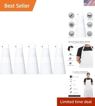 Durable 100% Cotton Bib Apron with 3 Pockets - Machine Washable &amp; Adjust... - $55.50
