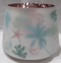 Yankee Candle Jar Shade J/S Mirror Glass BEACH DAY Star Fish Palm Trees Leaves - £34.43 GBP