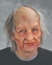 Old Man Mask Supersoft Wig Latex Wrinkles Balding Halloween Costume Party M9002 - £55.44 GBP