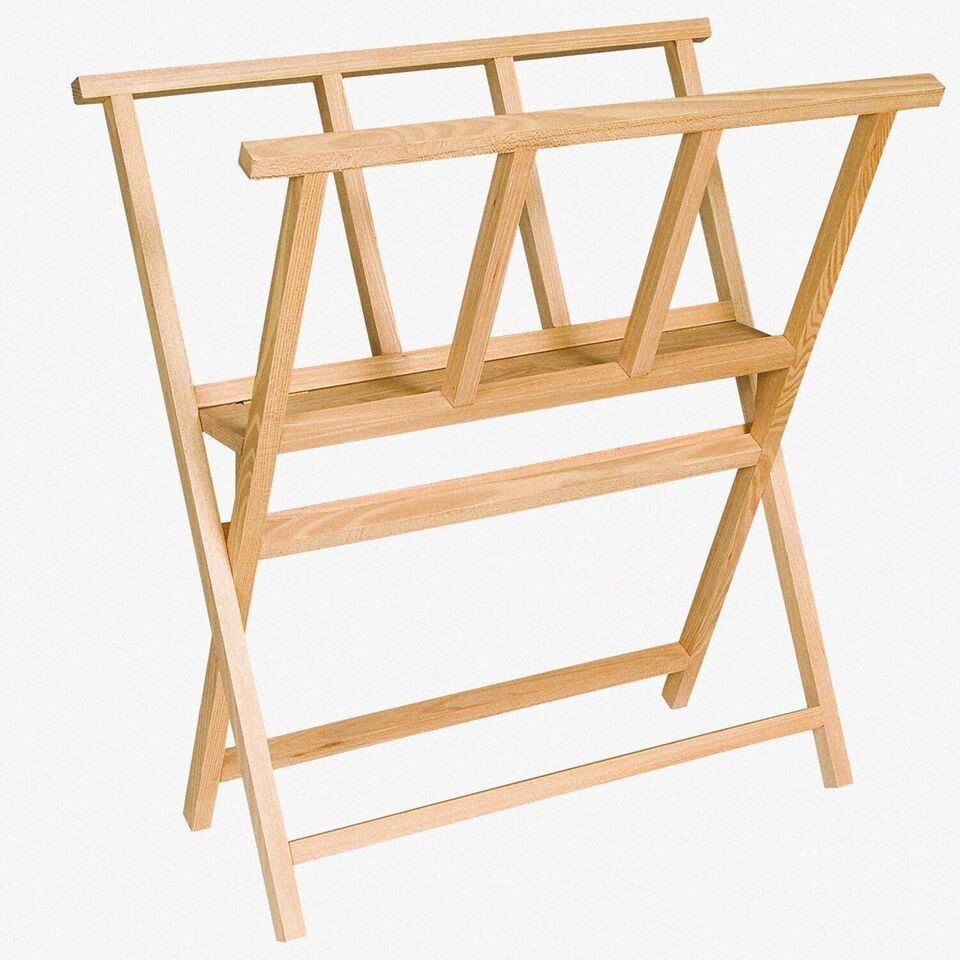 Beechwood ArtEase: Large Folding Display Rack for Canvas, Prints, Posters & Pane