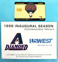 Arizona Diamondbacks 1998 Inaugural Season US WEST Commemorative $1 Telecard SGA - £7.82 GBP