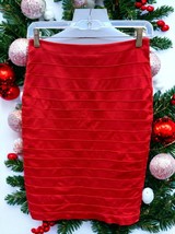 LAPIS LADIES CLASSIC RED PENCIL STRAIGHT MINI RIBBED UNLINED ZIP SKIRT S... - £15.36 GBP