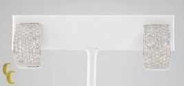 3.50 carat Diamond Plaque Hoop 14k White Gold Earrings w/ Snap Clasp - $64,867.93 MXN