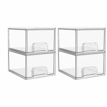 4 Pack Clear Acrylic Storage Drawers 4.4&#39;&#39; Tall - $71.27