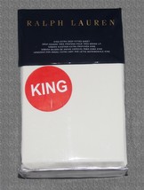 Ralph Lauren Regatta Cream 464 Solid Percale KING Flat Sheet $145 Nice Quality - $62.99