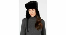 Dkny Quilted Puffer Faux-Fur Trapper Hat, Black - £26.37 GBP