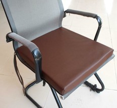 Chair Brown leather cushion pad cover with ties / dining seat pad Cover #9 - £54.53 GBP+