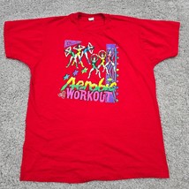 Vtg Aerobic Workout Shirt Adult XL Red Puff Graphic Single Stitch Bloopers READ - $22.72