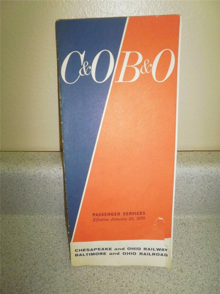 C&amp;O / B&amp;O PASSENGER SERVICE TIMETABLE JANUARY 25, 1970- GOOD- H22 - $3.70