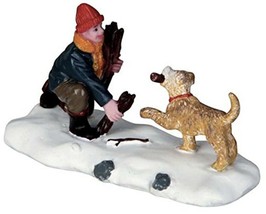 Lemax Vail Village #62443 Gathering Firewood ~ Boy And Pup Figurine New ~ 2016 - $9.94