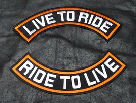 Miltacusa Orange Live To Ride Ride To Live Top Bottom Rocker Jacket Vest (XXL) M - £14.87 GBP