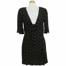 Free People Black All Yours Polka Dot A-Line Mini Dress 2 - £55.07 GBP