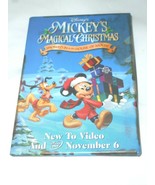 Mickey Mouse Mickeys Magical Christmas Pluto Gifts Pin Back Video Store ... - £11.96 GBP