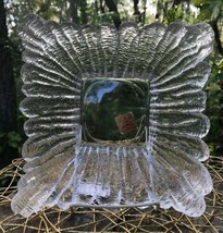 Annahutte Crystal Trinket Dish 7 3/4&quot; Sq.Floral West Germany Echt Bkei-kristall - £10.94 GBP