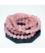 Wholesale Lot 5 Pcs Rose Quartz 23beads 8mm 7.5” Crystal Stretch Bracelets - £47.58 GBP