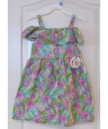 Member s Mark Off the Shoulder Pink &amp; Green Dress Girl s Sz 5-6X NWT - $19.58