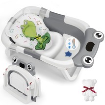 Deanic Collapsible Baby Bathtub With Baby Washcloth, Portable Infant, Grey - $47.99