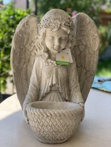 15IN Resin Angel with Flower Pot Statue - £133.19 GBP