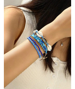 Blue Friendship Solidarity Boho Style 7 pc Shell, Bead Bracelets NEW in ... - $23.04 CAD