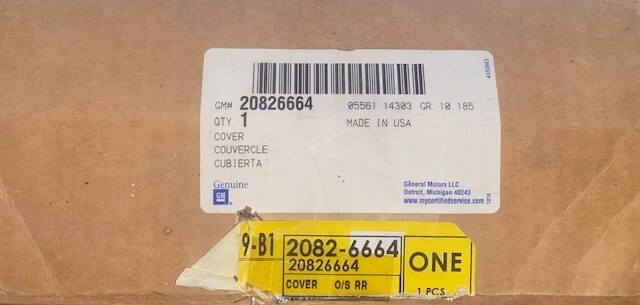2010-2017 GENUINE GM DRIVER SIDE MIRROR HOUSING COVER, NEW OEM PART, PN 20826664 Item image 4