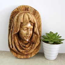Religious Gift of Virgin Mary Sculpture in Olive Wood, Housewarming Gift... - £95.90 GBP