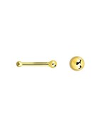 14k Yellow Gold 1.5mm Bead Ball Top Lip Nose Bone Piercing 20g One Piece - £14.87 GBP