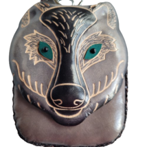 Wolf Leather Wristlet Wallet Coin Purse Zip Close Charm Pouch Handmade G... - £14.11 GBP