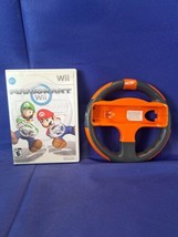 Mario Kart Nintendo Wii Game with Manual with Orange Nerf Steering Wheel - £36.93 GBP