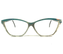 Vintage Buffalo Horn Eyeglasses Frames Gestreift Grau Blau NOMIS 57-16-135 - £220.28 GBP