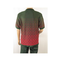 Men Silversilk 2pc walking leisure suit Italian woven knits 3115 Green Red image 6