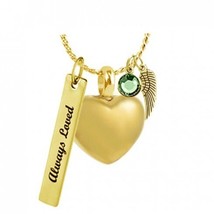 Mini Golden Heart Necklace Ash Urn - Love Charms™ Option - £32.03 GBP